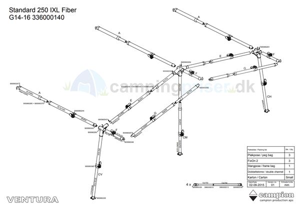 Isabella komplet stel G114-16 til Ventura D250 i IXL fiber