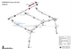 Isabella Annex 220-250 kobling med krog til overligger i CarbonX