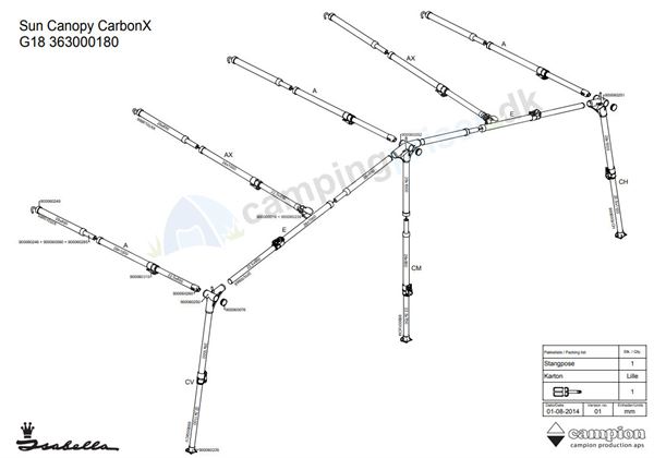 Isabella G18 CarbonX stel Sun Shine Plus - passer til a-målene 950, 962, 975 og 989