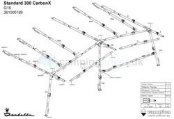 Isabella G18 CarbonX stel standard 300 - passer til a-målene 950, 962, 975 og 989