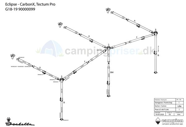 CarbonX stel Frontsolsejl Eclipse 18/19 2019