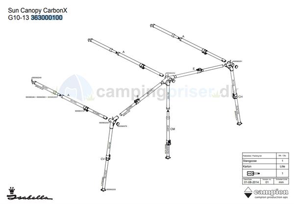 Isabella G10-13 CarbonX stel Sun Shine Plus - passer til a-målene 800 og 825
