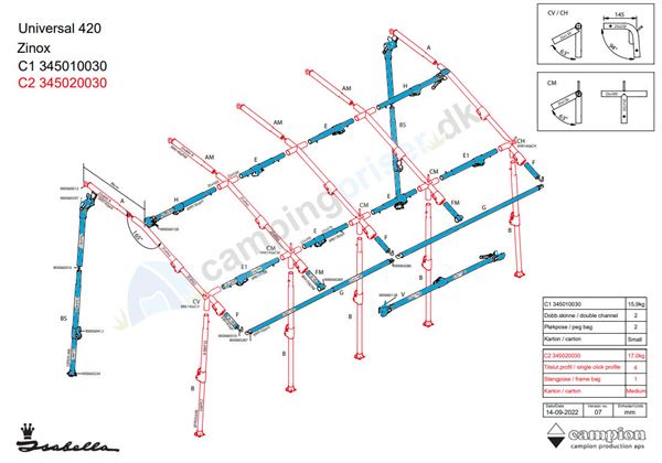 Isabella Zinox stel til Universal 420 - kasse C1