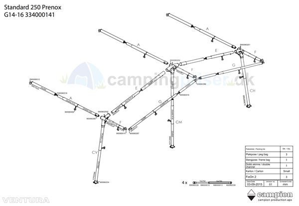 Isabella komplet stel G14-16 til Ventura D250 i Prenox (stål)