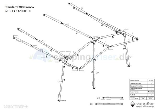 Isabella komplet stel G10-13 til Ventura D300 i Zinox