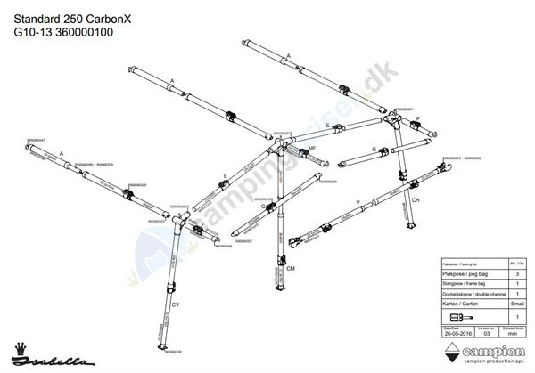 Isabella G10-13 CarbonX stel standard 250 - passer til a-målene 675-825