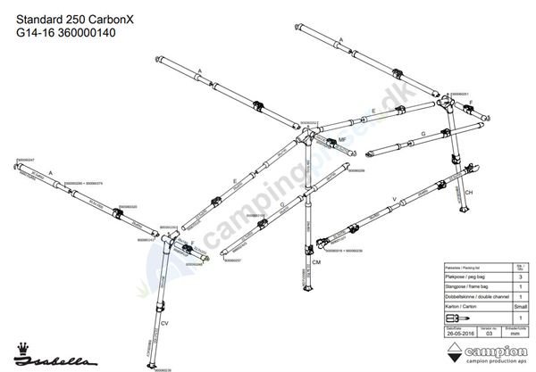 Isabella G14-16 CarbonX stel standard 250 - passer til a-målene 850, 875, 900, 925 og 940