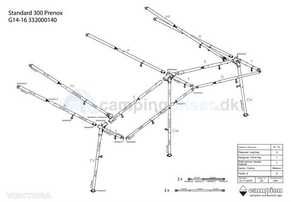 Isabella komplet stel G4-16 til Ventura D300 i Prenox (stål)