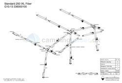 Isabella komplet stangsæt G10-13 til Ventura standard 250 cm dybde i IXL fiber med Fixus beslag