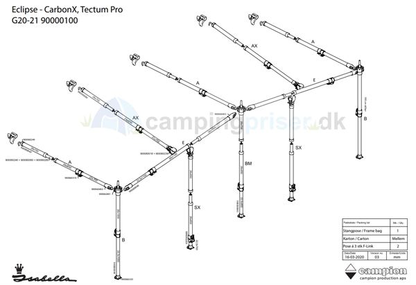 CarbonX stel Frontsolsejl Eclipse 20/21 2019