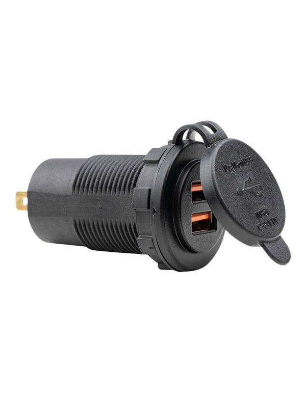 Stikdåse USB dobbeltstik 12-24DC