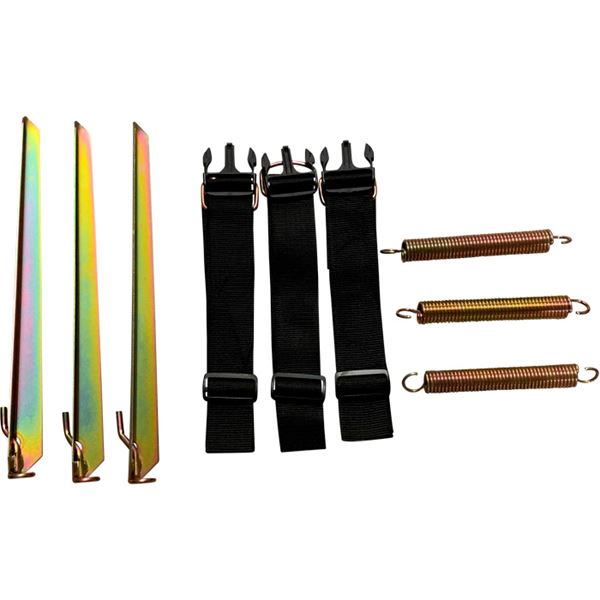 Dorema Safe Lock stormsikring - sæt med 3 pløkker, 3 stropper og 3 fjedre