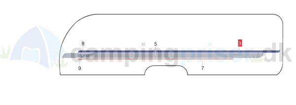 Streamer venstre side på Adria Alpina 743 Campingvogn Klistermærke - Logo