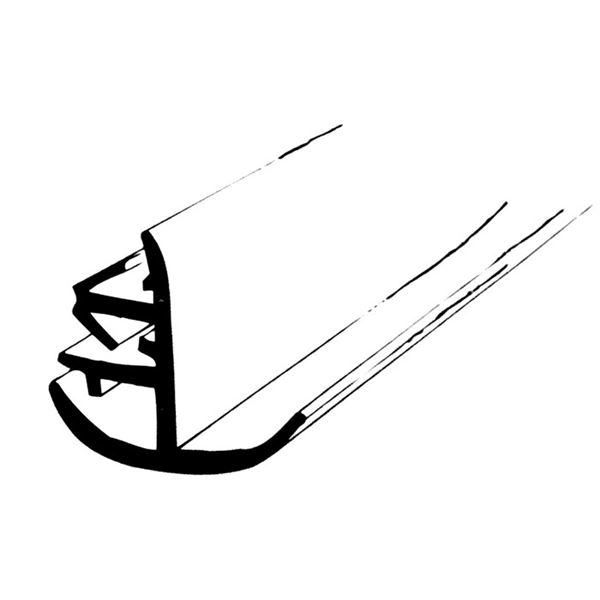 Tætningsliste PVC. Anvendes mellem over- og underdør.