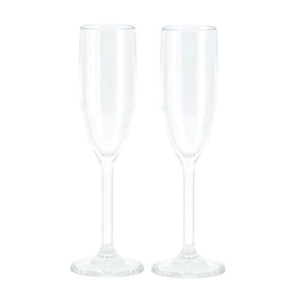 Champagneglas "Feria" -12,5 cl. i klar hård plast som er BPA-frit - pakke med 2 stk.