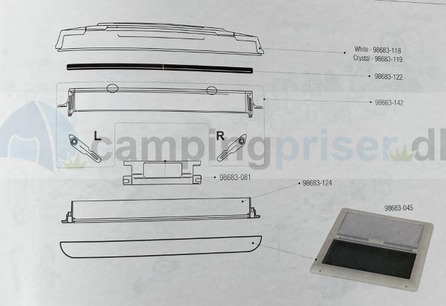 FIAMMA Dachfenster Dachluke VENT 50 X 50 Weiß Wohnwagen Caravan Mit