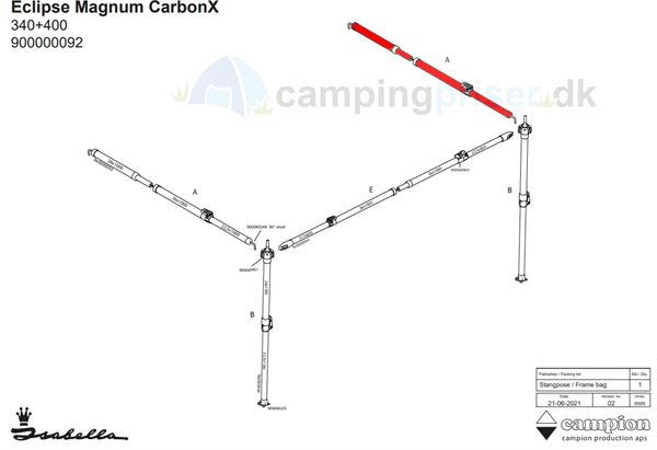 Isabella A-stang tagstang til Isabella Eclipse og Magnum i CarbonX med krog i begge ender