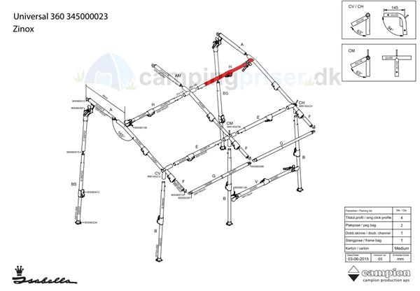 Isabella H-stang til Universal 360 i Zinox med GripOn og T-Rex beslag 