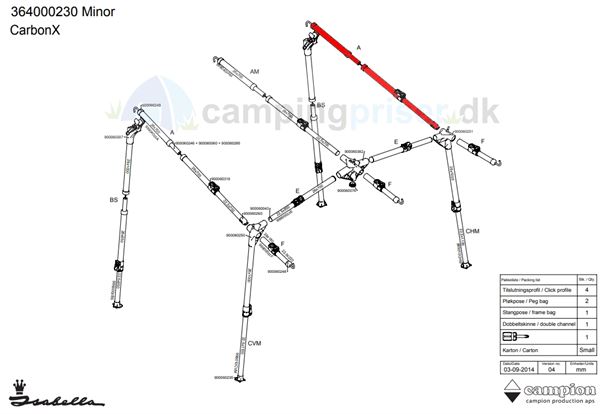 Isabella A-stang tagstang/overligger til Isabella Minor i CarbonX