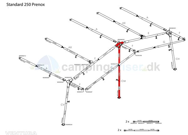 Isabella CM-midterkryds ben G10-18 til Ventura standard 250-300 i Prenox (stål)