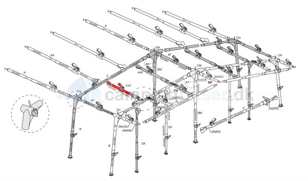 Isabella AXF-stang til Isabella Forum - Zinox med T-Rex - beslag og klembelag