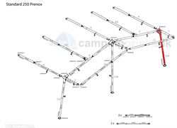 Isabella CH-hjørne højre med ben til Ventura standard 250-300 i Prenox (stål)