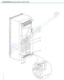 Thetford køleskab model N145, N150, N175, N180, varmelegeme 12 V 147 W