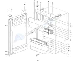 Flaskeholder Thetford køleskab Farve blå
