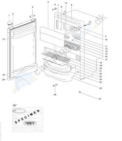 Trådhylde til Thetford køleskab N90 - N97 - N100 - N104 - N110, Mål: 455x118,2 mm