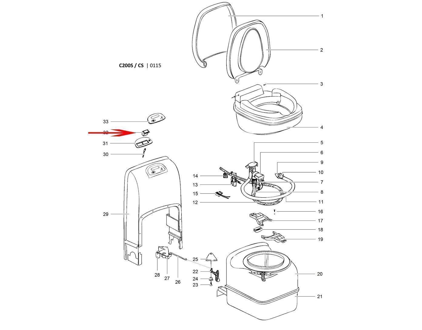 Campingpriser.dk Trykkontakt Toilet C200CS Thetford