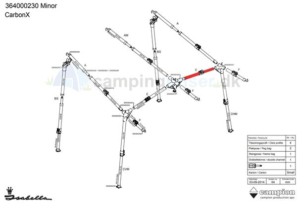 Isabella E-stang udhængsstang til Isabella Minor i CarbonX