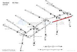 Isabella G-stang udhængsstang G19-20 til Ventura standard 250 og 300 cm. dybde i IXL fiber
