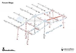 Isabella EF-stang udhængsstang G18 til Isabella Forum i MegaFrame