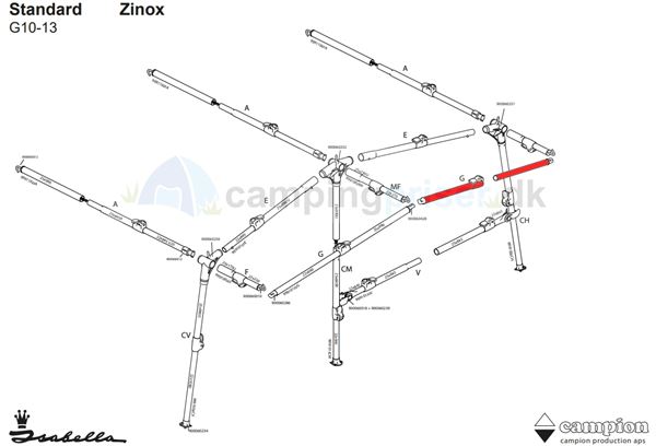 Udhængsstang G10-13 (250-300) Zinox G stang 