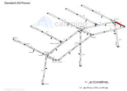 Isabella F-stang kort udhængsstang til Ventura standard 250 og 300 cm. dybde i Prenox (stål)