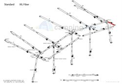 Isabella F-stang udhængsstang kort til Ventura Cadet og Marlin i IXL fiber