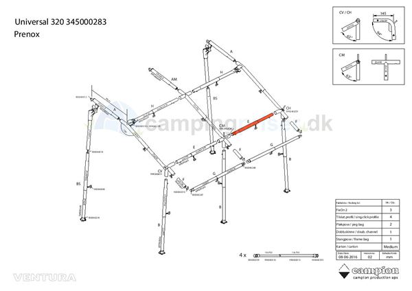 Isabella E-stang udhængsstag til Ventura Universal 320 i Prenox (stål)