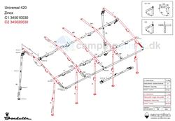 Isabella F-stang udhængsstang til Isabella Universal 360 og 420 i Zinox med T-Rex beslag