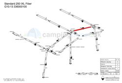 Isabella E-stang udhængsstang G10-13 til Ventura standard 250-300 cm. dybde i IXL fiber