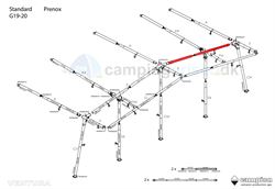 Isabella E-stang udhængsstang G19-20 til Ventura standard 250 og 300 cm. dybde i Prenox (stål)
