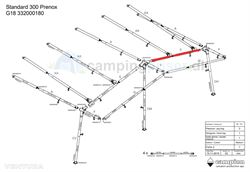 Isabella E-stang udhængsstang G18 til Ventura standard 250 og 300 cm. dybde i Prenox (stål)