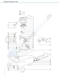 Udluftningsventil til Thetford toilettank C400 bundtank