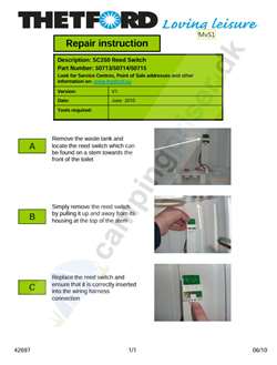 Vejledning til udskiftning af Printkort til Thetford toilet C250