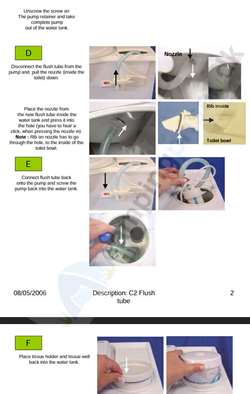 Vejldning til udskiftning af slange med dyse Thetford toilet C2 - side 2