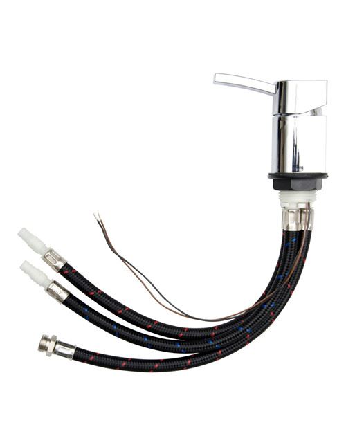 Vandhane Ø33 mm bruseslange monteret under vask blandingsbatteri