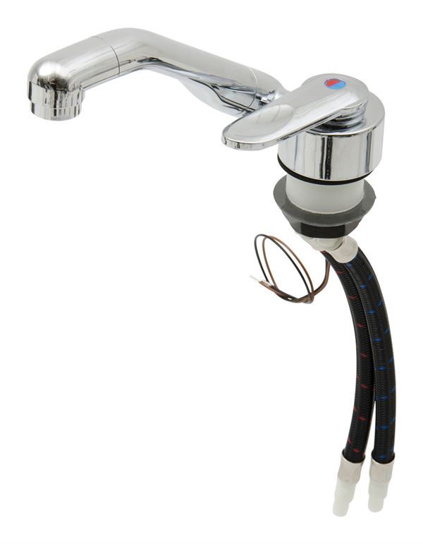 Blandingsbatteri koldt og varmt vand med 45 gr. slangekobling 12 V