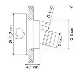 Udvendig påfyldningsstuds med dæksel Fiamma til vand
