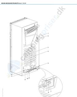 Thetford køleskab DC varmelegeme 12V/190W, large. Til N145-N180LCD, N3145-N3175 fra 05/2008-2012.