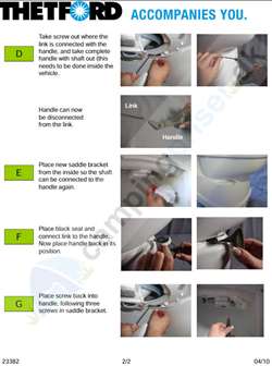 Vejledning til udskiftning af Låsemekanisme Thetford toilet C200C 