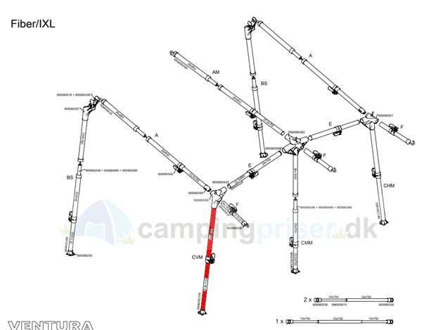 Isabella CVM-stang venstre ben til Ventura Marlin og Cadet i IXL fiber med Fixus beslag
